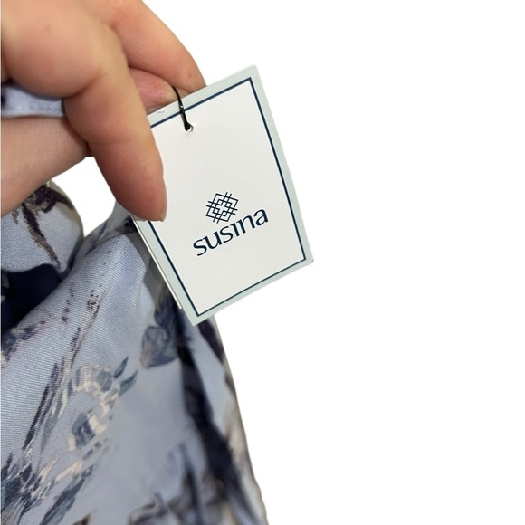 Susina Floral V-Neck Midi Dress in Purple Size XS - Picture 9 of 10